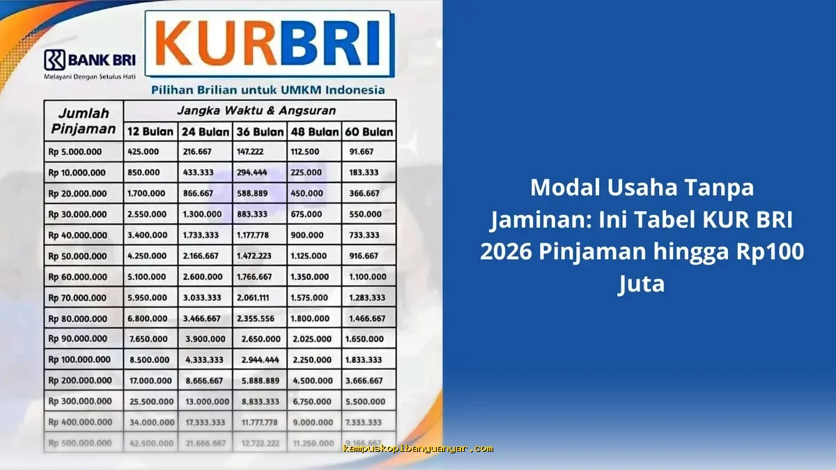 Simulasi Kredit UMKM BRI Maret 2026: Pinjaman Tanpa Agunan Hingga Rp100 Juta!