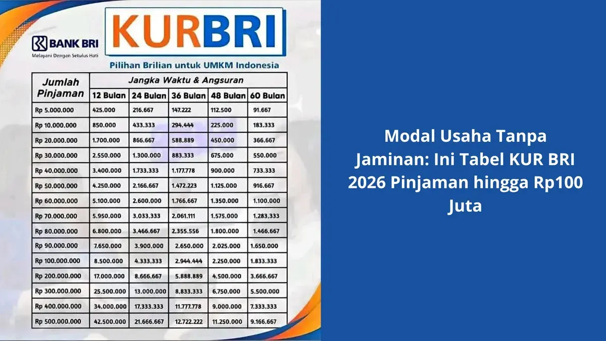 Simulasi KUR BRI Maret 2026, Pinjaman UMKM hingga Rp100 Juta Tanpa Jaminan!